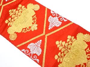 アンティーク　菱に桐唐草模様織り出し袋帯（材料）